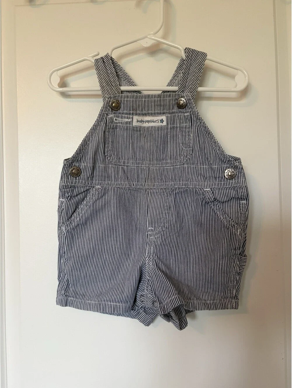 Baby Gap Blue White Striped Overalls 0-3 Months
